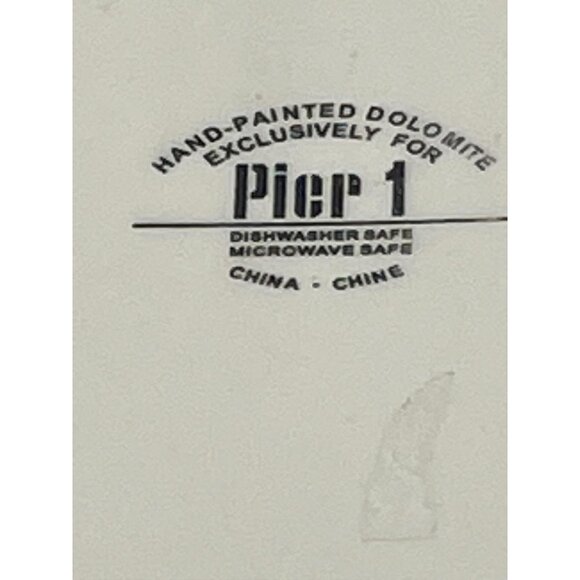 Pier 1 serving tray hand-painted dolomite 3 sections grapes and pear READ - Picture 7 of 8